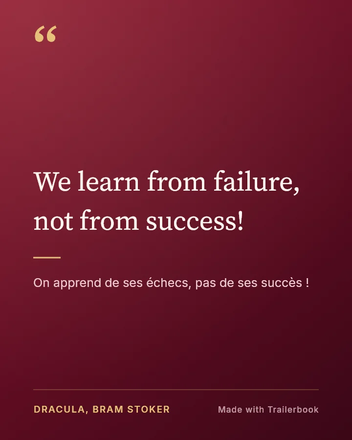 Carte Velvet avec une citation de Dracula