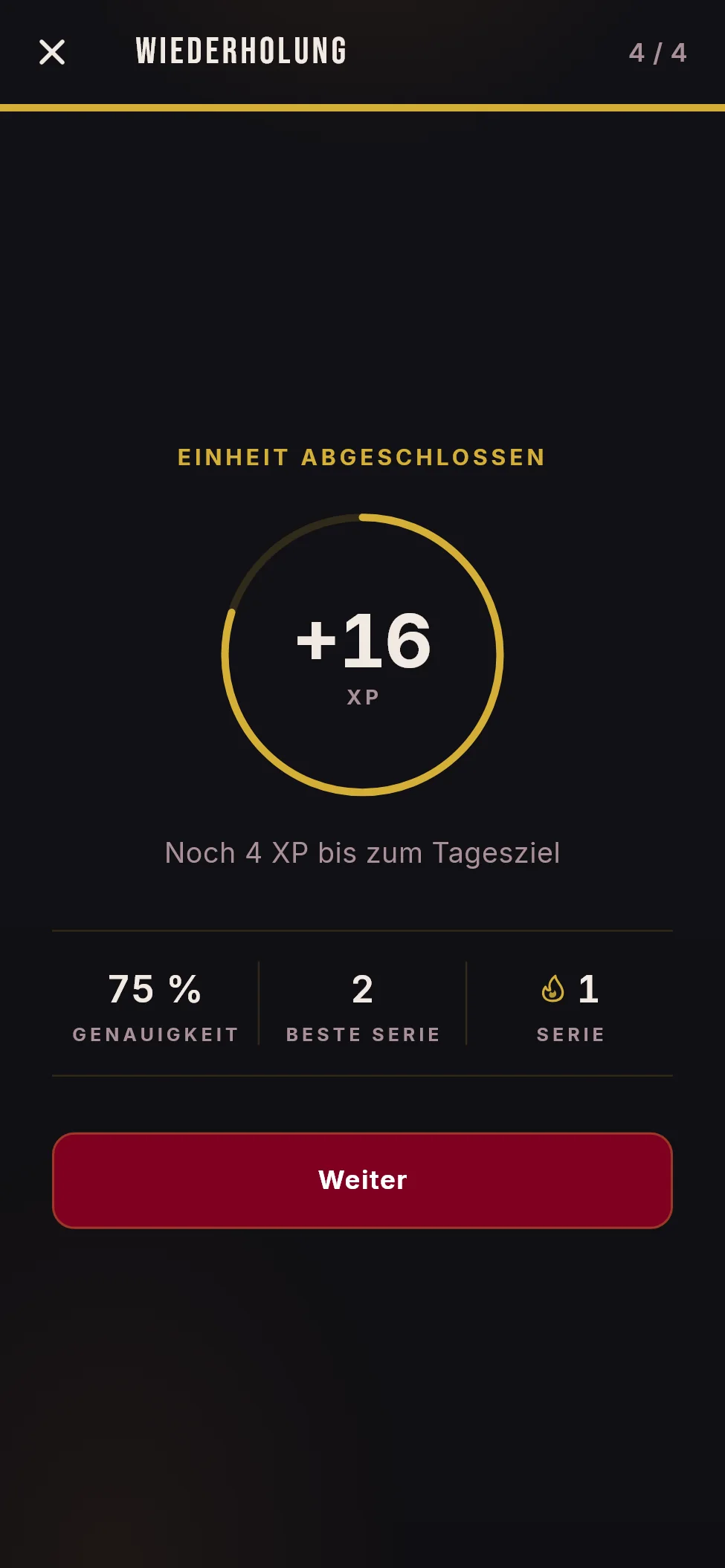 Zusammenfassung einer abgeschlossenen Lektion