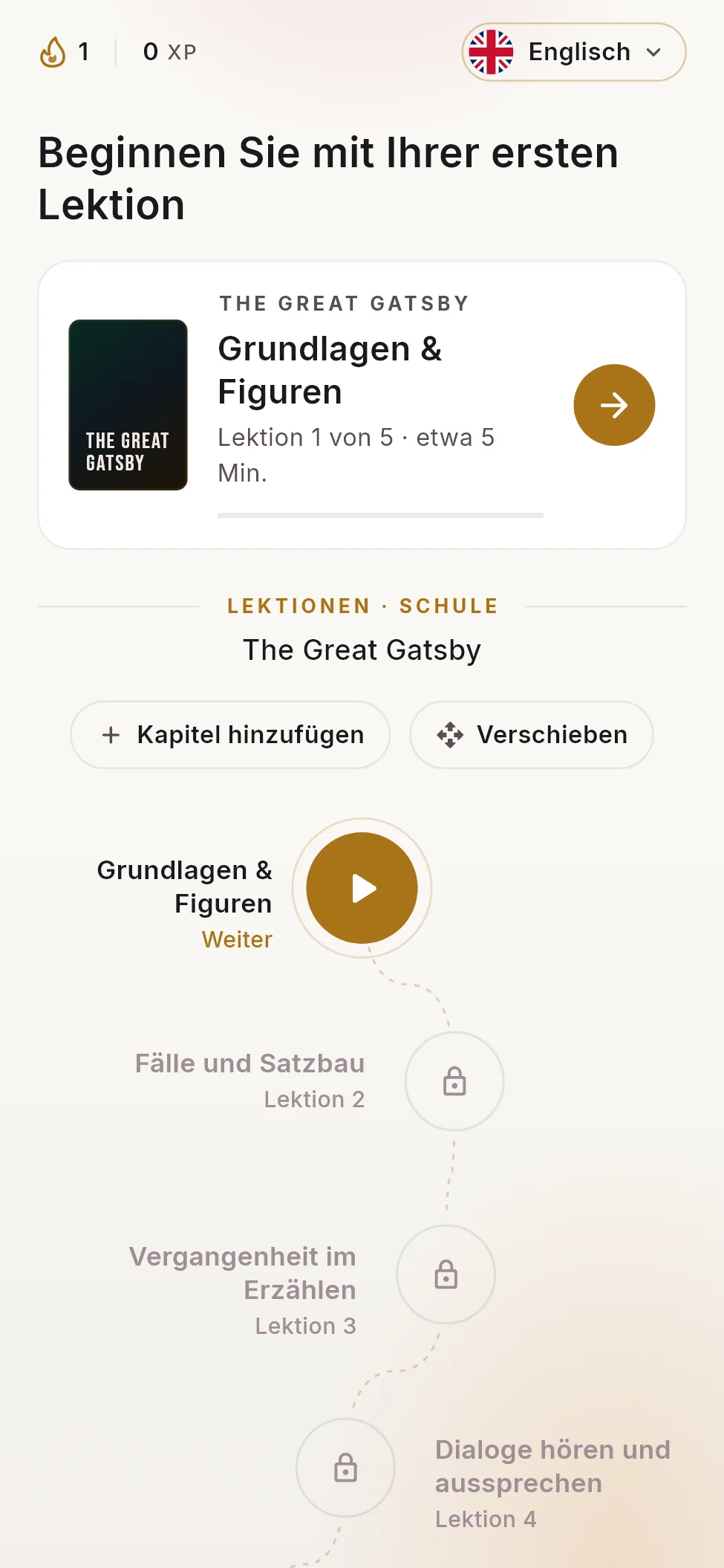 Lernpfad im hellen Design