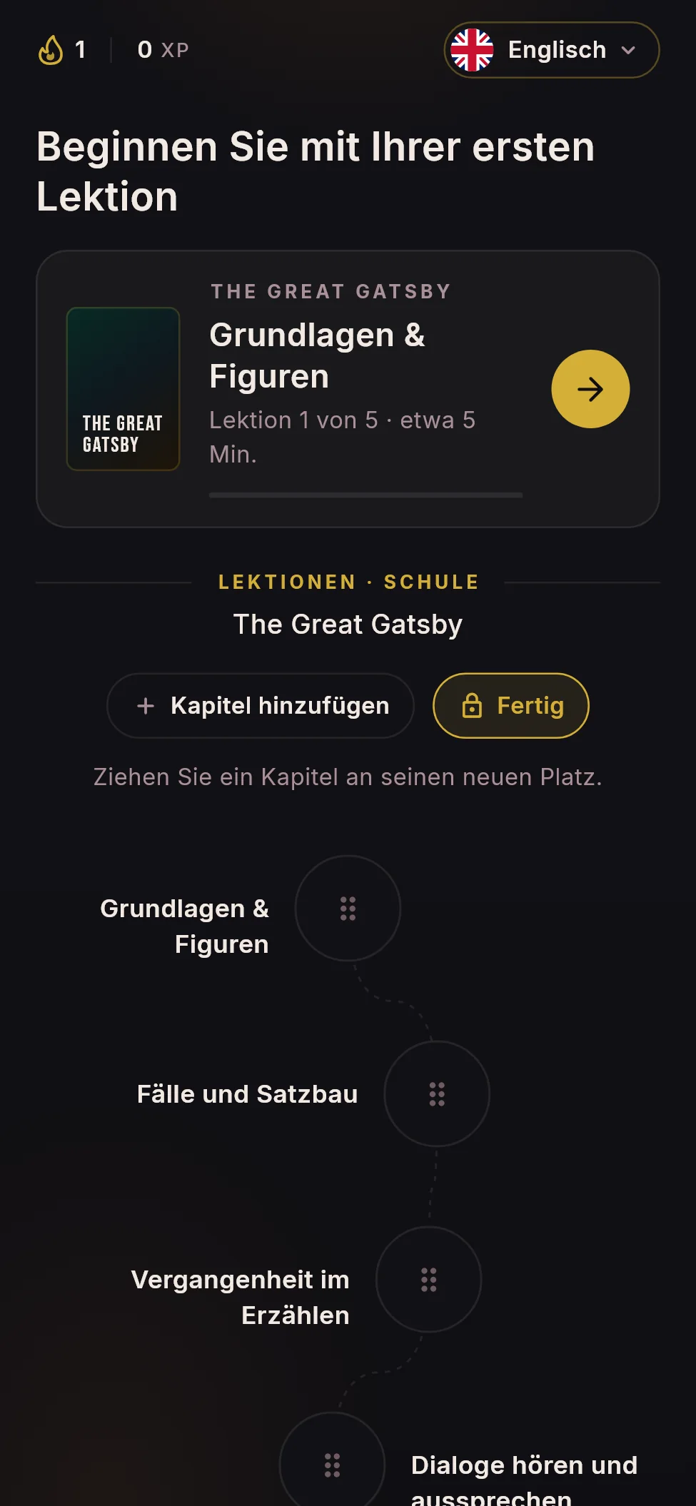 Kapitel auf dem Lernpfad verschieben