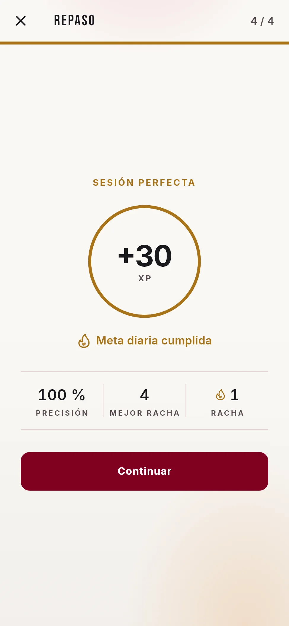 Lección perfecta en tema claro