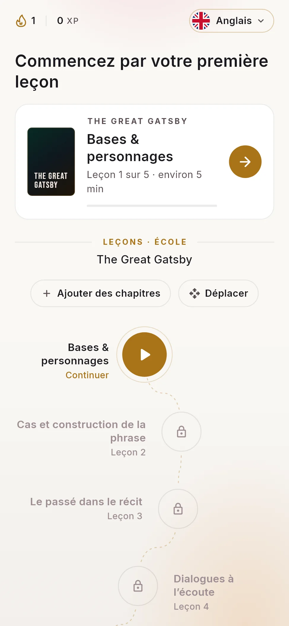Parcours de leçons en thème clair