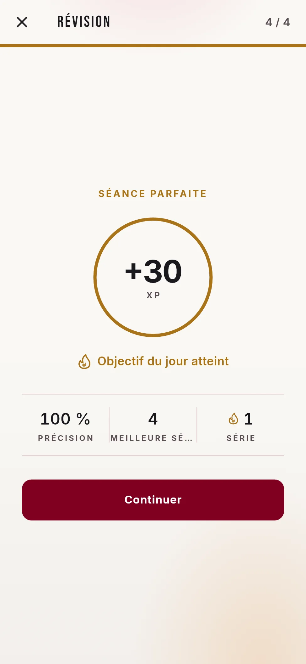 Leçon parfaite en thème clair