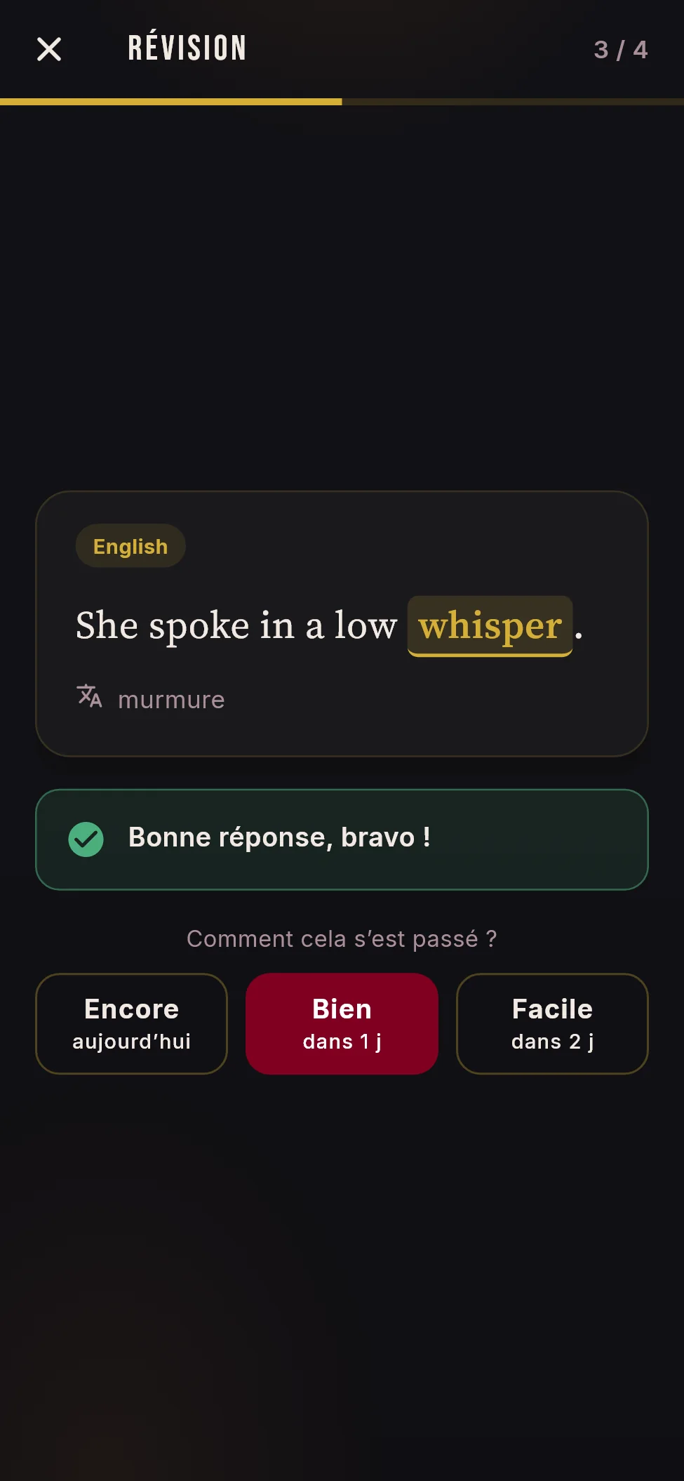 Révision des mots avec combo